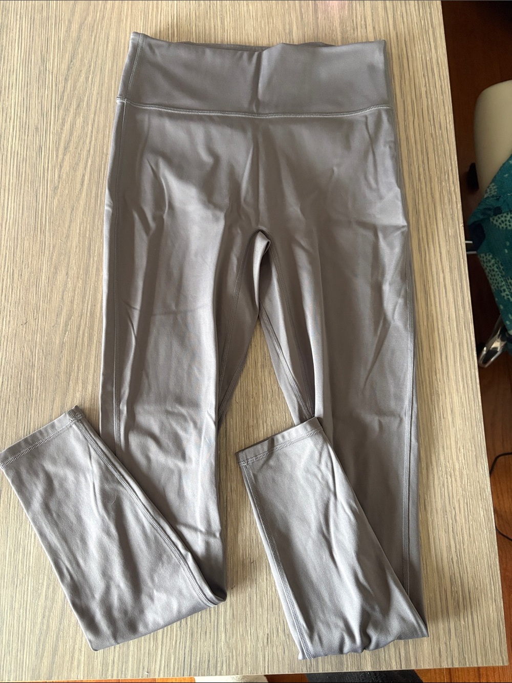 Fabletics Blue Gray High Waisted Leggings No Front Seam - Medium